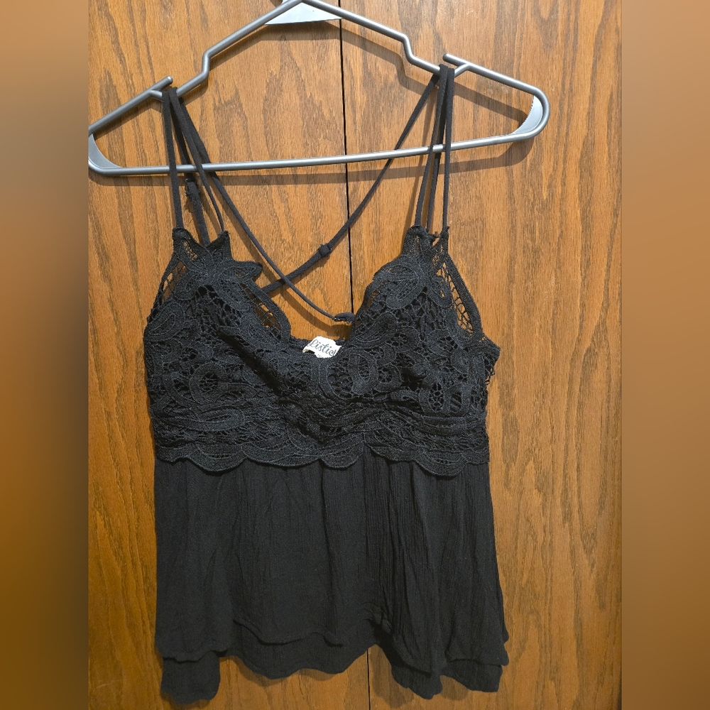 Dry Goods Black Lace Tank Top